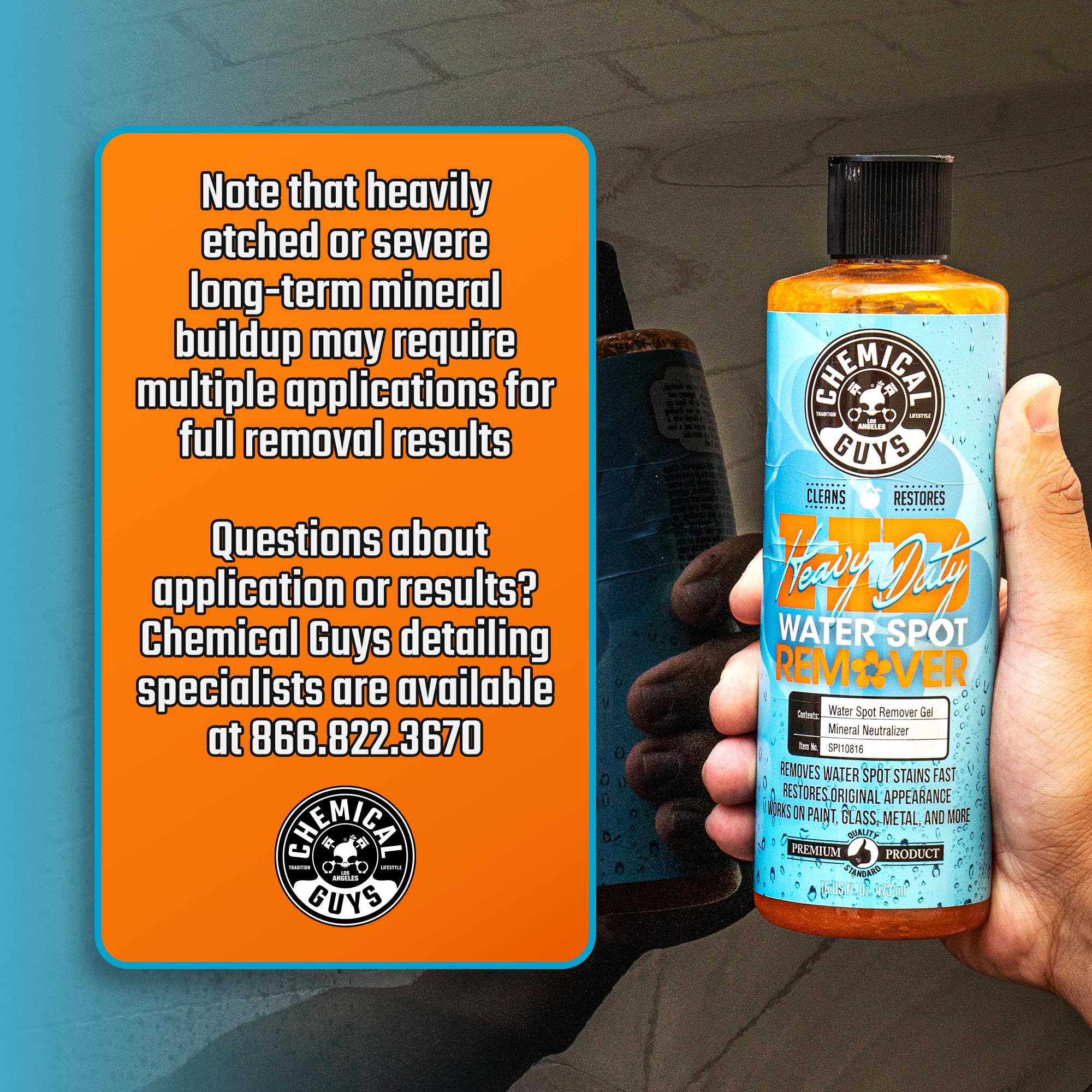 How to Get Rid of Hard Water Stains: 5 Methods That Work (2026) 2 ChemicalGuys Chemical Guys Heavy Duty Water Spot Remover Gel for Paint, Glass, a - product photo
