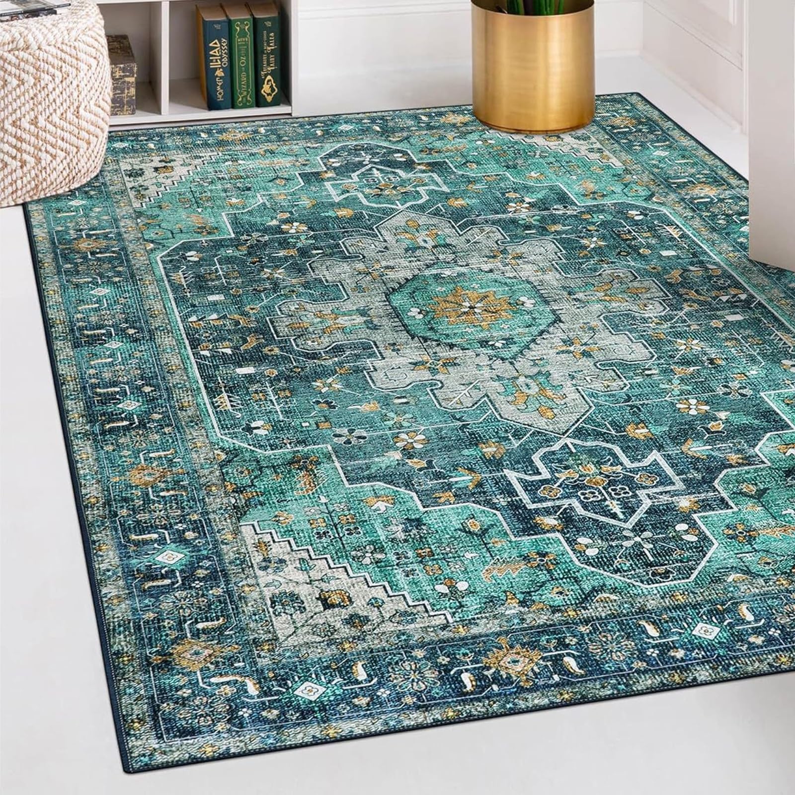 Tapis bohème antidérapant évite les glissades en chambre