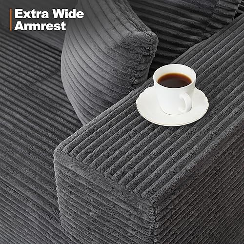 Miniatura 8 de Sofá modular Cloud de 106 pulgadas con diván en forma de L, moderno sofá modular sin hueso con asiento profundo, sofás tapizados para sala de estar