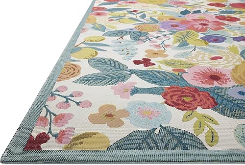 Miniatura 3 de Loloi Rifle Paper Co. Perennial Collection PRN-04 - Alfombra decorativa para interiores y exteriores (3 pies 11 pulgadas x 5 pies y 11 pulgadas)