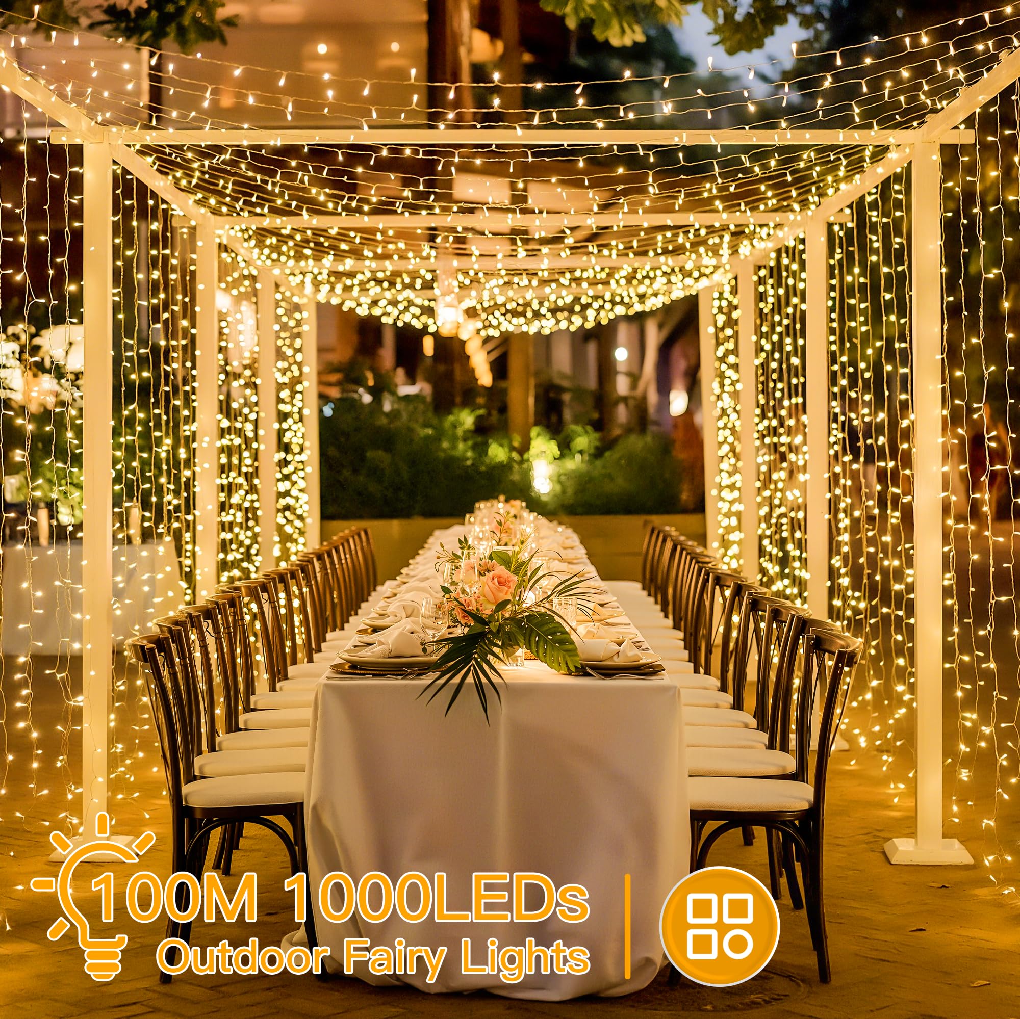 Ollny Fairy Lights Mains Powered, 100m 1000 LED Outdoor Lights - Image 2