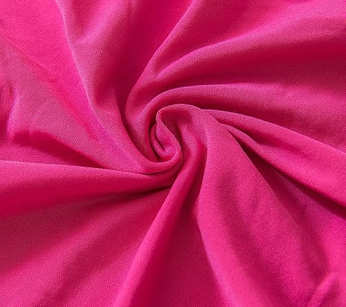 Miniatura 6 de Funda elástica para sofá de 3 plazas, color liso, color rojo rosa (poliéster de 3 plazas)