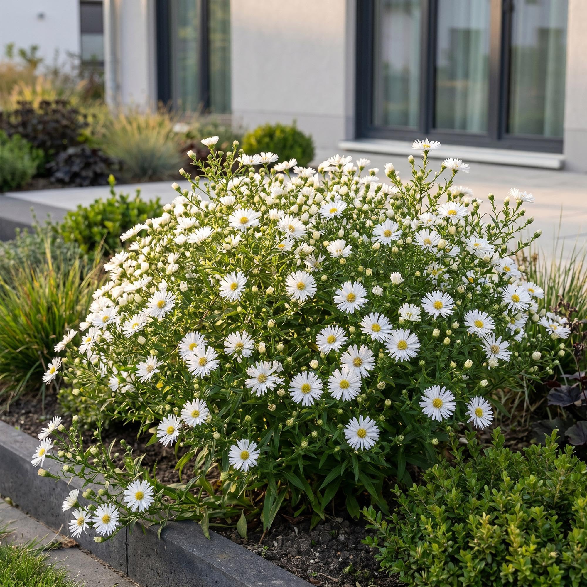 Aster Schneekissen Perenni, per Aiuole, Bianco, Set da 12, Vaso 11 cm
