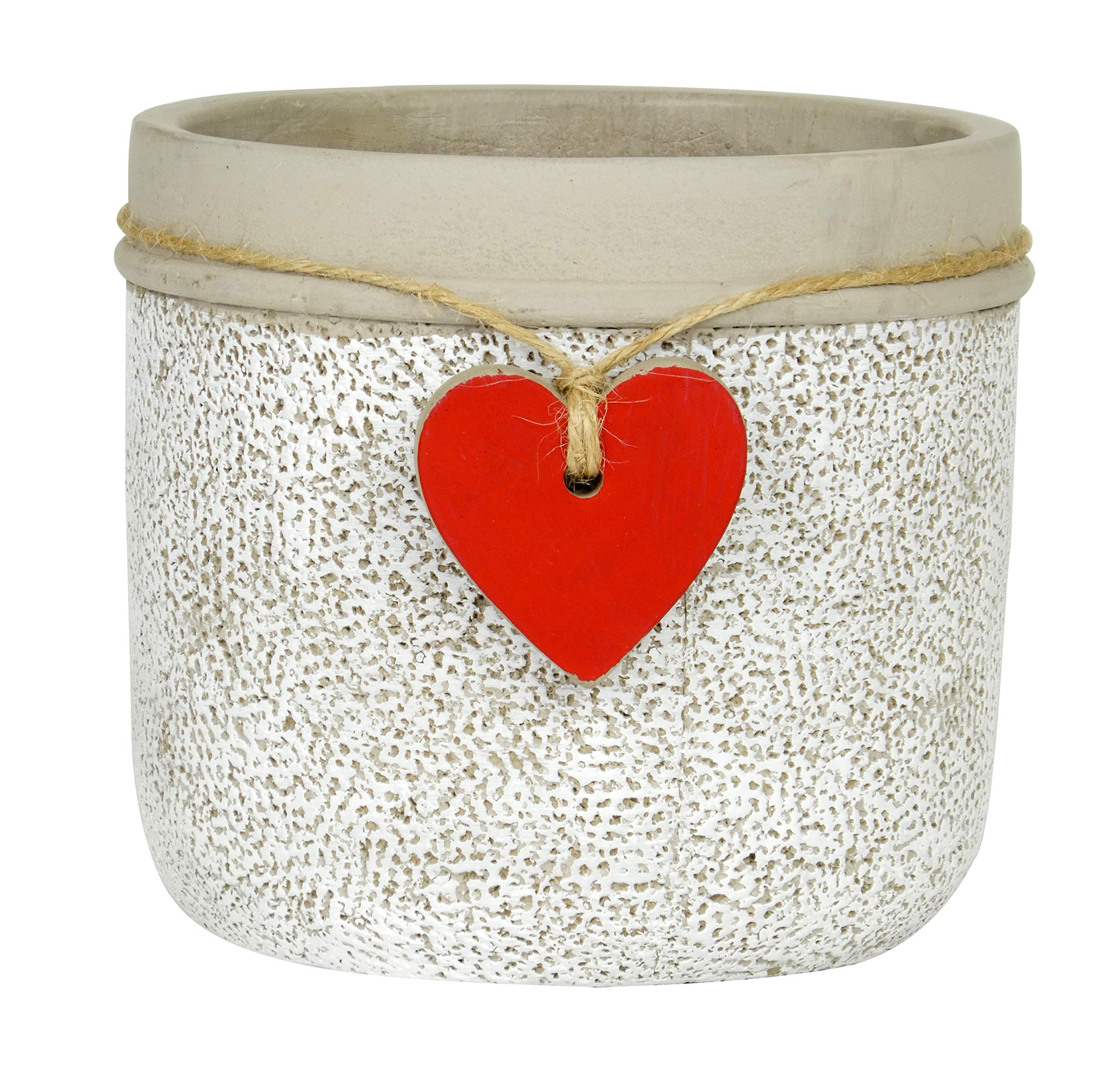 Classic Home and Garden Large Heart Pot Planter Whitewash