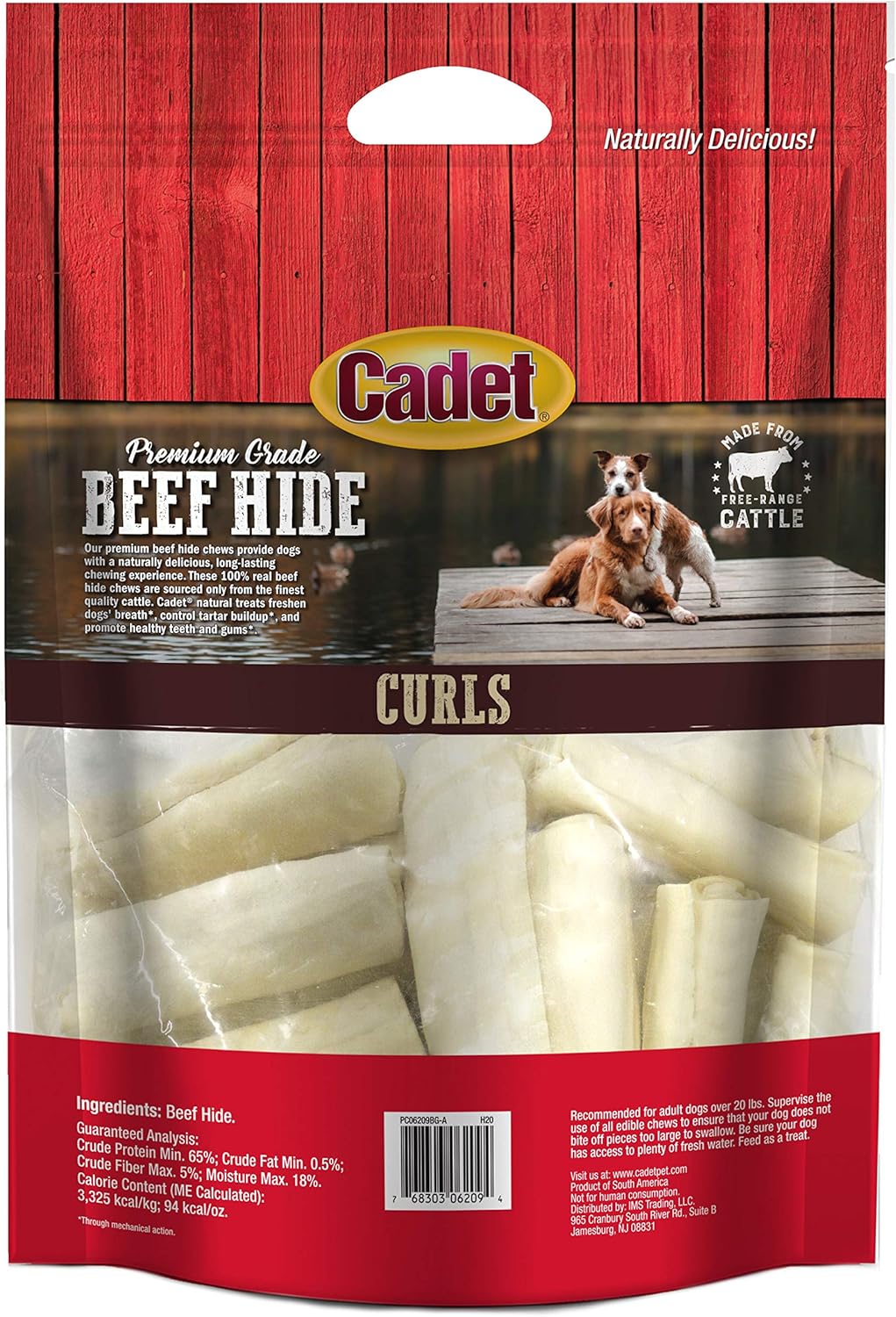 Cadet Premium Grade Beef Hide Dog Chew Curls Curls 5 Pounds