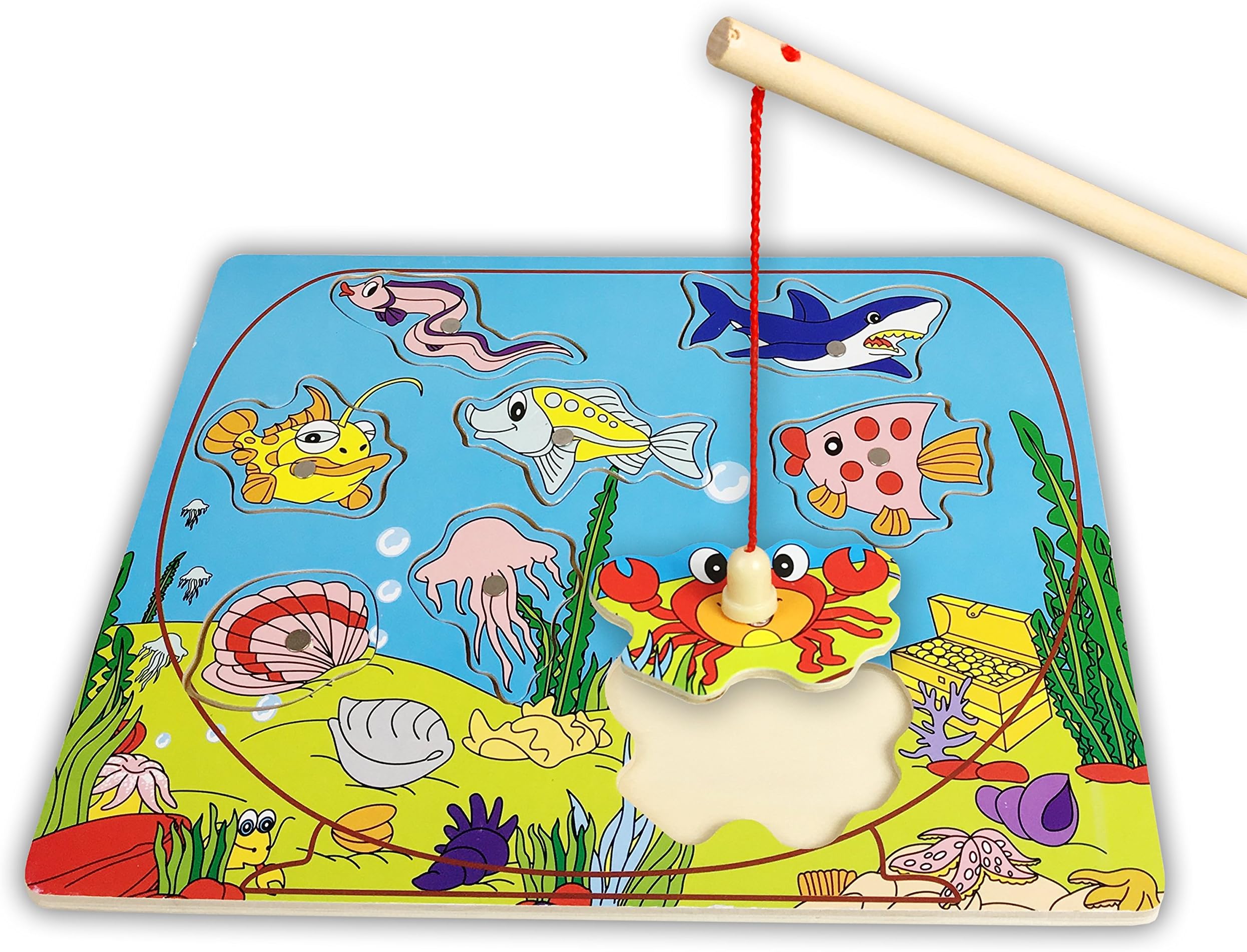 MAMAKIDDIES Magnetic Wooden Fishing Puzzle Game - Scorpion Board