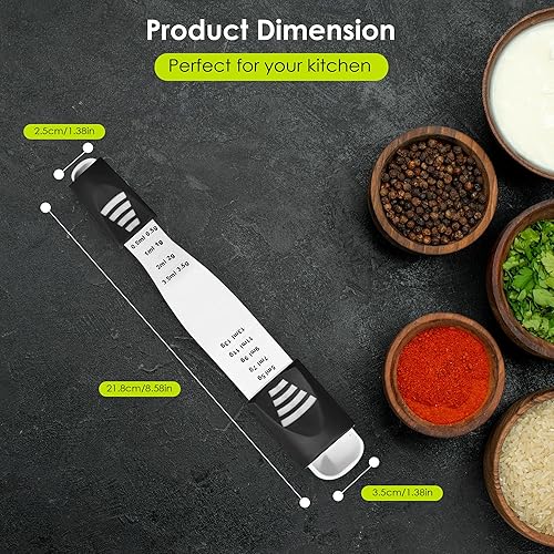 Miniatura 6 de Cuchara medidora ajustable de doble cara, cuchara de ingredientes de medición de plástico para cocina, hornear, cocinar, café, azúcar, sal en polvo,