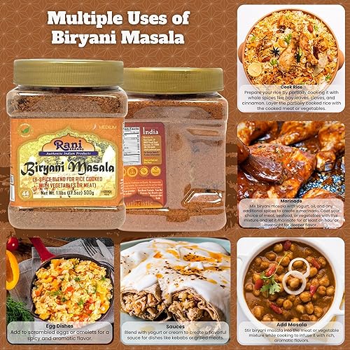 Vista 26 de Rani Biryani Masala Curry (mezcla de 7 especias para platos de arroz indio, pullao/pilau) 1.75 onzas (1.76 oz) ~ Todo natural Vegano Sin