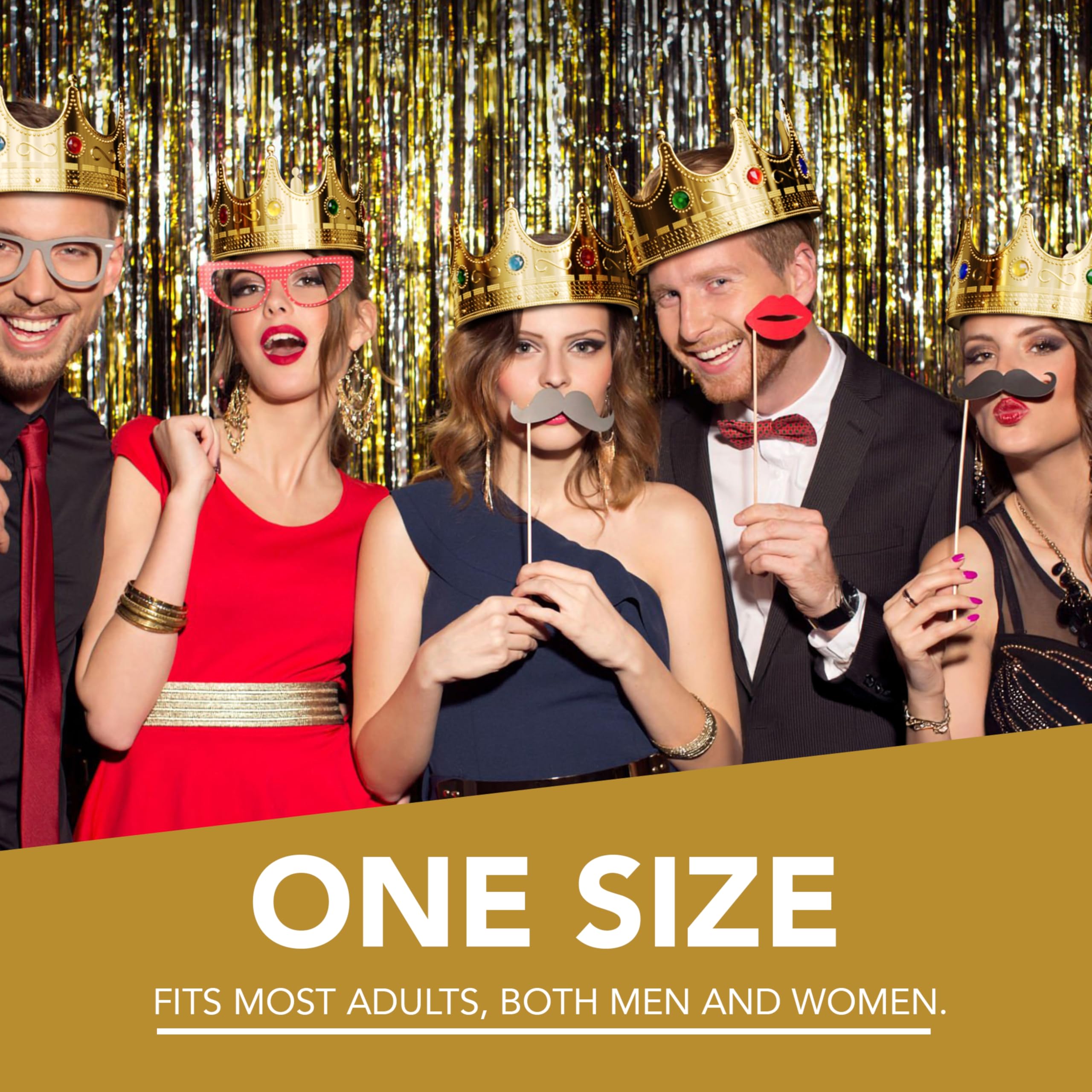 Gold Crown Display Royal Queen and King Crown Luxurious Royal Crowns for Women and Men - 0.75" x 8" Perfect for Parties Prom King Regal Decor & Crowns for Kids Royalty Themed Events