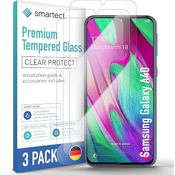 smartect Protective Glass Pack of 3 for Samsung Galaxy A40