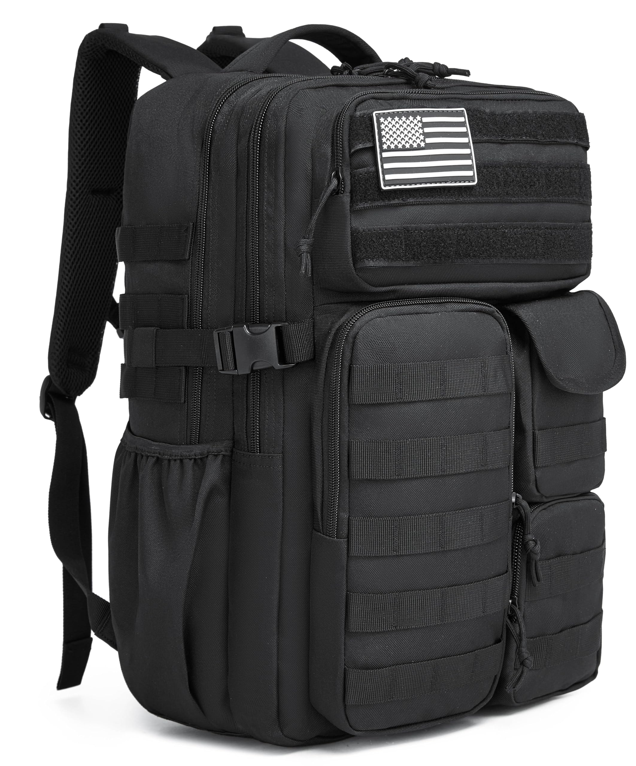 Wotony Tactical Backpack - Military waterproof backpack with multiple pockets and tactical gear for the outdoors (Black, 35L)