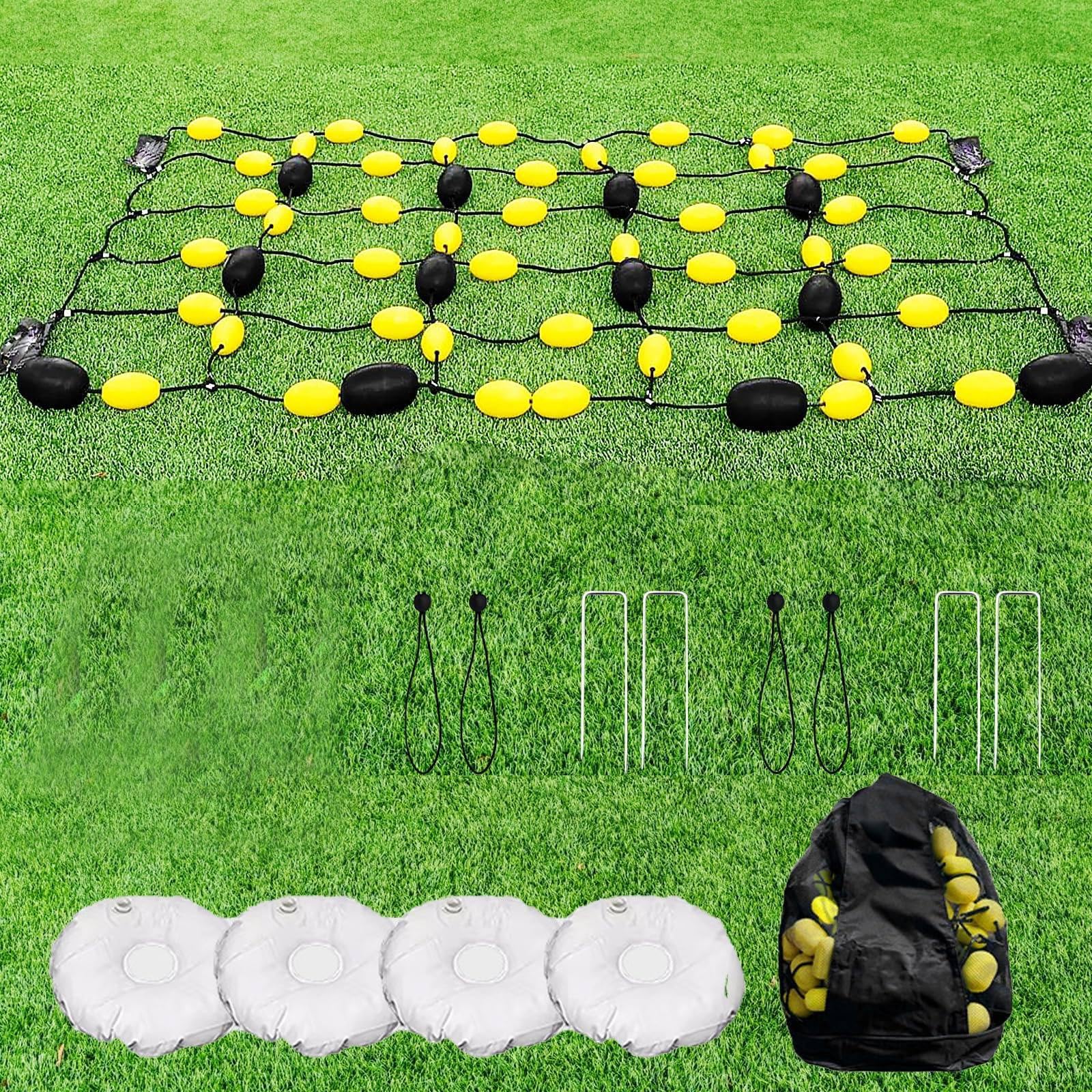 GEHPYYDS 6.5 * 5.2/9.2ft Ball Deflector,Floor Matrix Ball Deflector, Goalkeeper Training Equipment + 4 Water Bags, Unpredictable Reflex Training for Reflexes and Agility 2 * 1.6m(6.5 * 5.2ft)