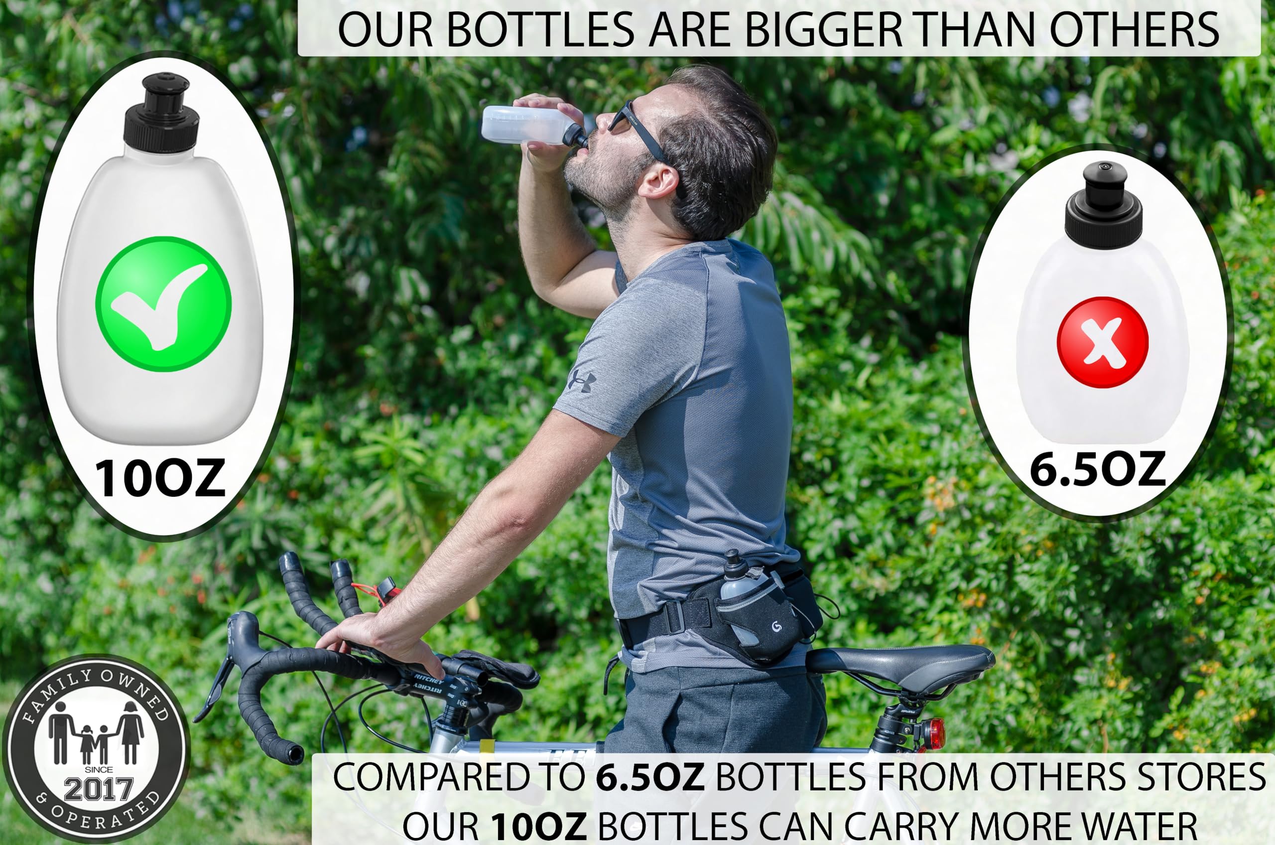 Q-RUN Cinturón de hidratación para Correr