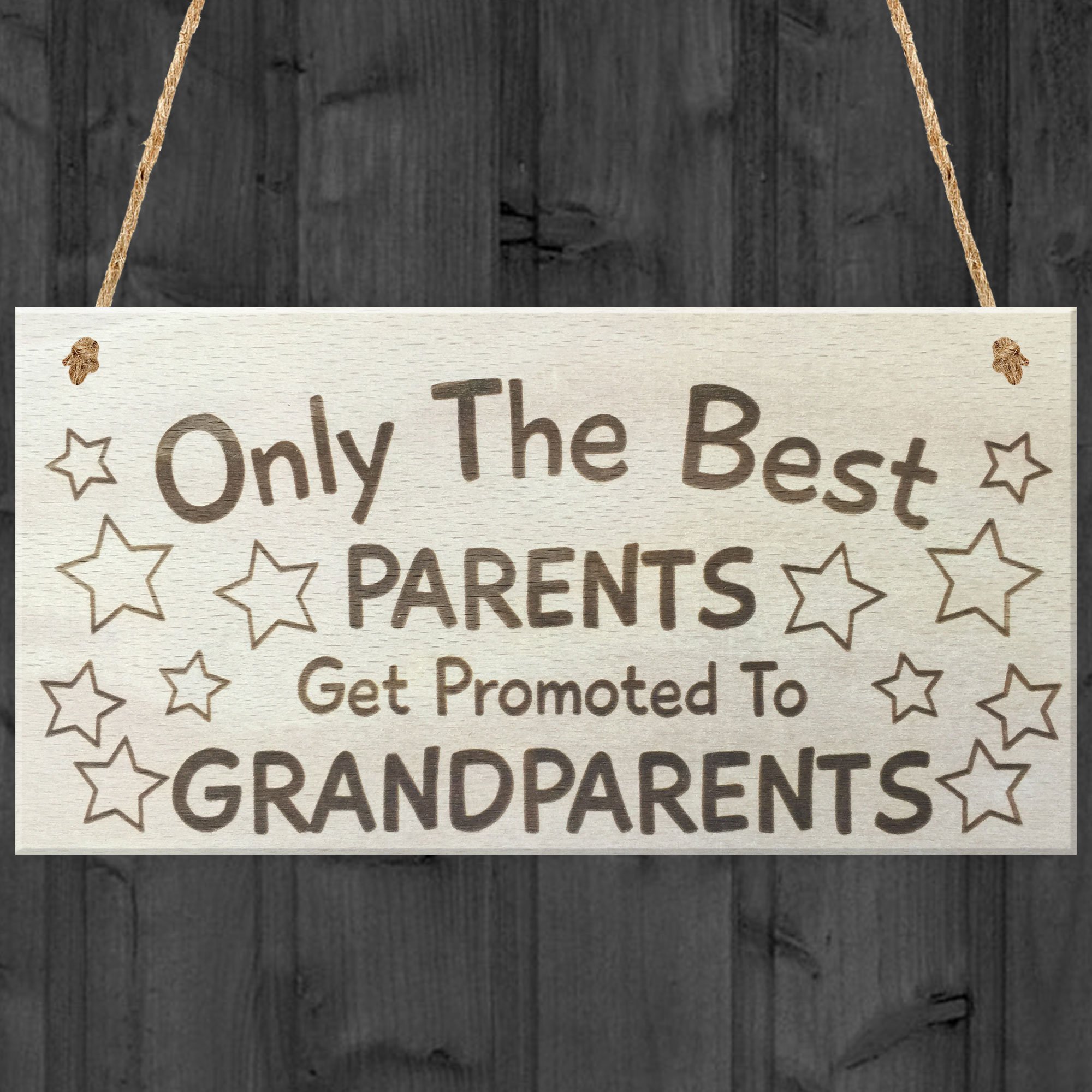 Red Ocean Only The Best Parents Get Promoted To Grandparents Hanging Wooden Plaque Sign