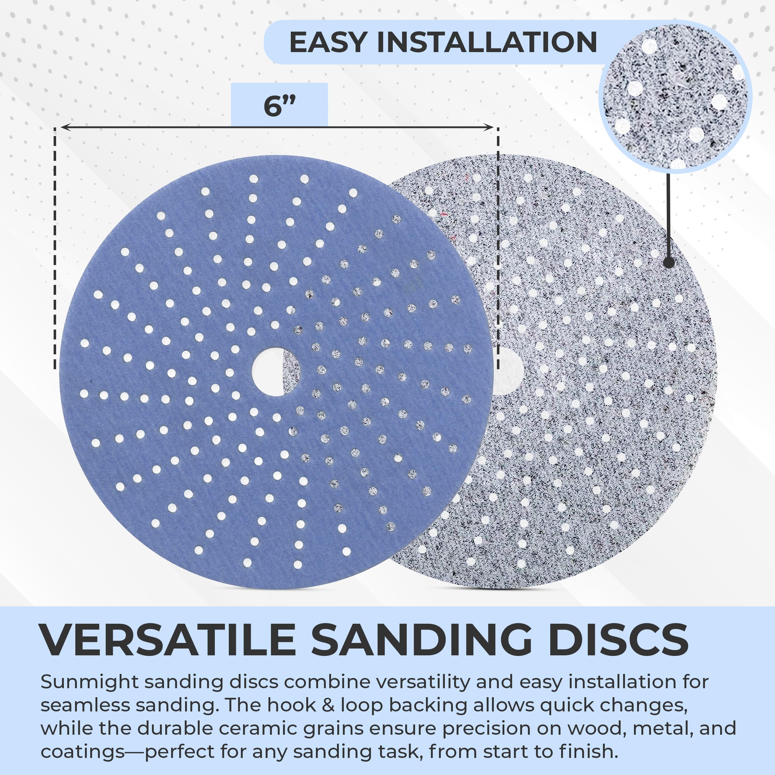 Sunmight Keramikfolie 15,2 cm 120G Grip Multi Hole Disc 76508 50 Scheiben