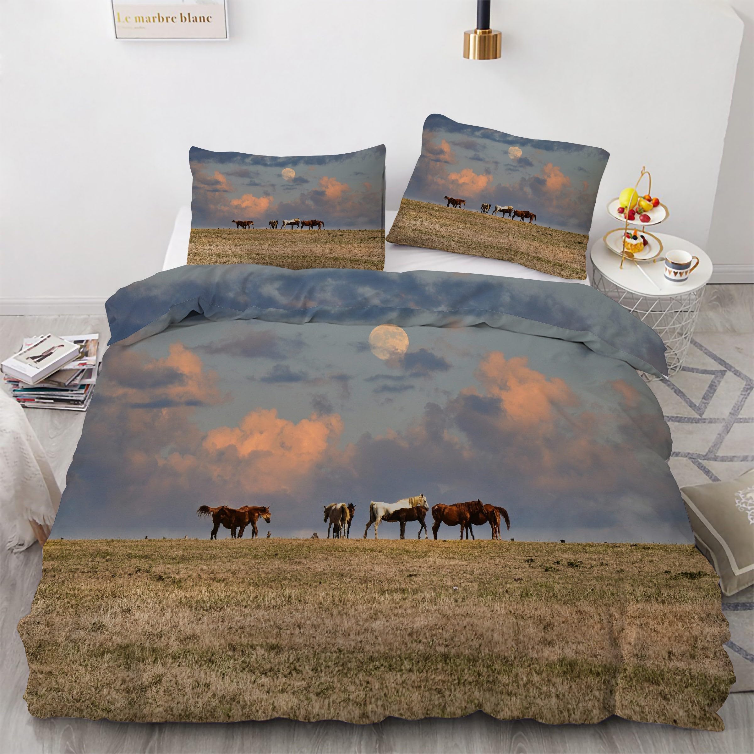 Housse de couette 200x200 cheval pour une ambiance nature dans la chambre