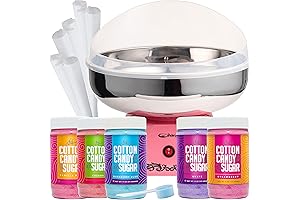 The Candery Cotton Candy Machine with Stainless Steel Bowl 2.0 and Floss Bundle
