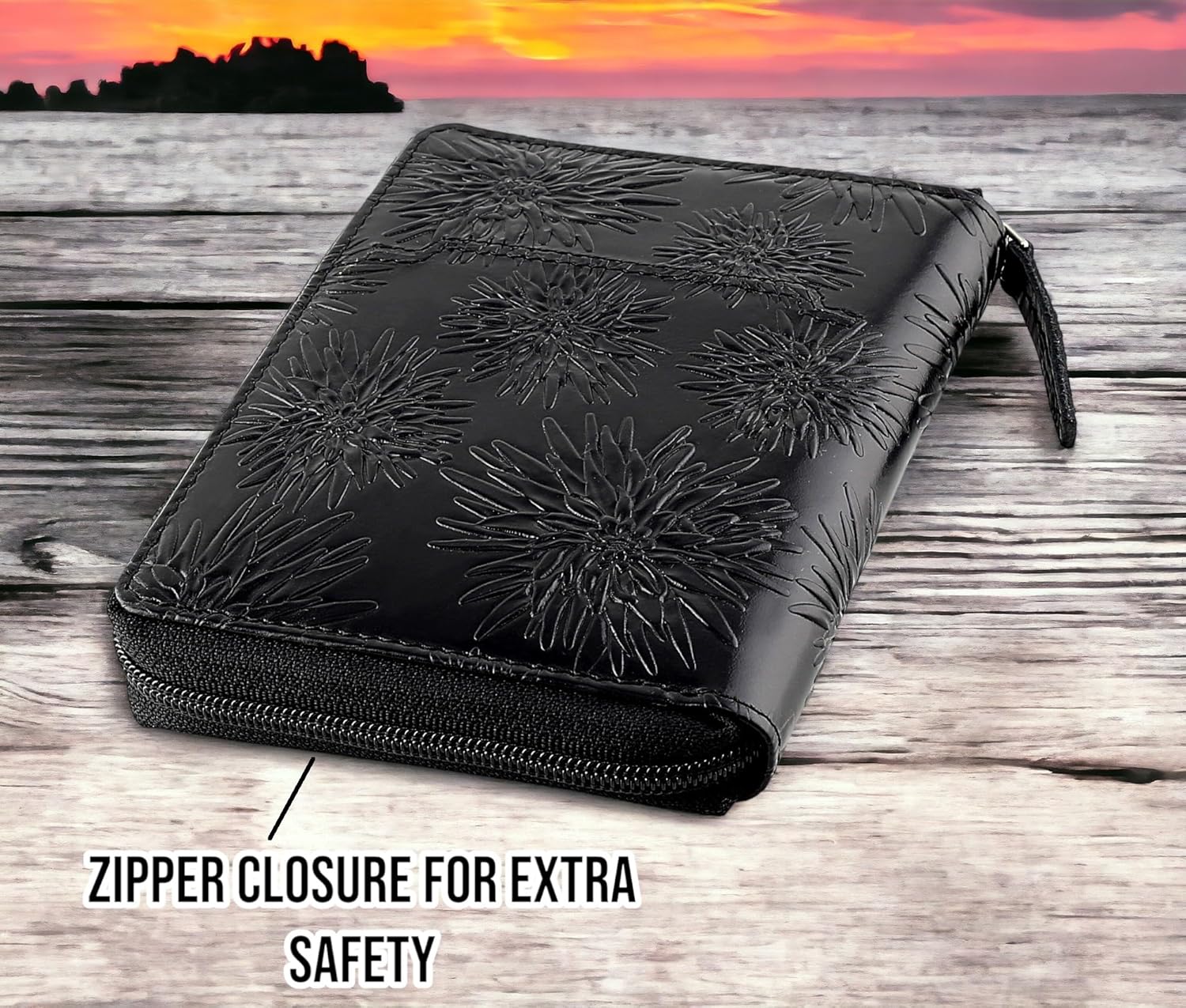 Passport Wallet - Travel Document Holder w/RFID Blocking – Full Grain Leather – Bifold compact zip around Wallet with Credit Card Slots for Women and Men,500-80 - Image 4