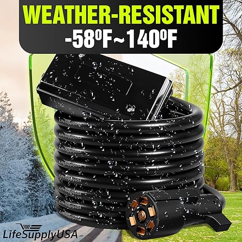 Miniatura 5 de Cable de remolque en línea resistente de 10 pies y 7 vías con caja de conexiones, cable de 10 AWG para una fácil instalación resistente a la