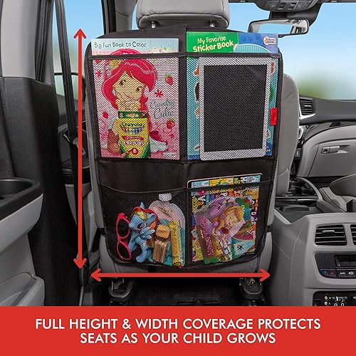 Miniatura 4 de Lusso Gear Protector de la parte posterior del respaldo de los asientos delanteros del automóvil con mucho espacio para guardar cosas