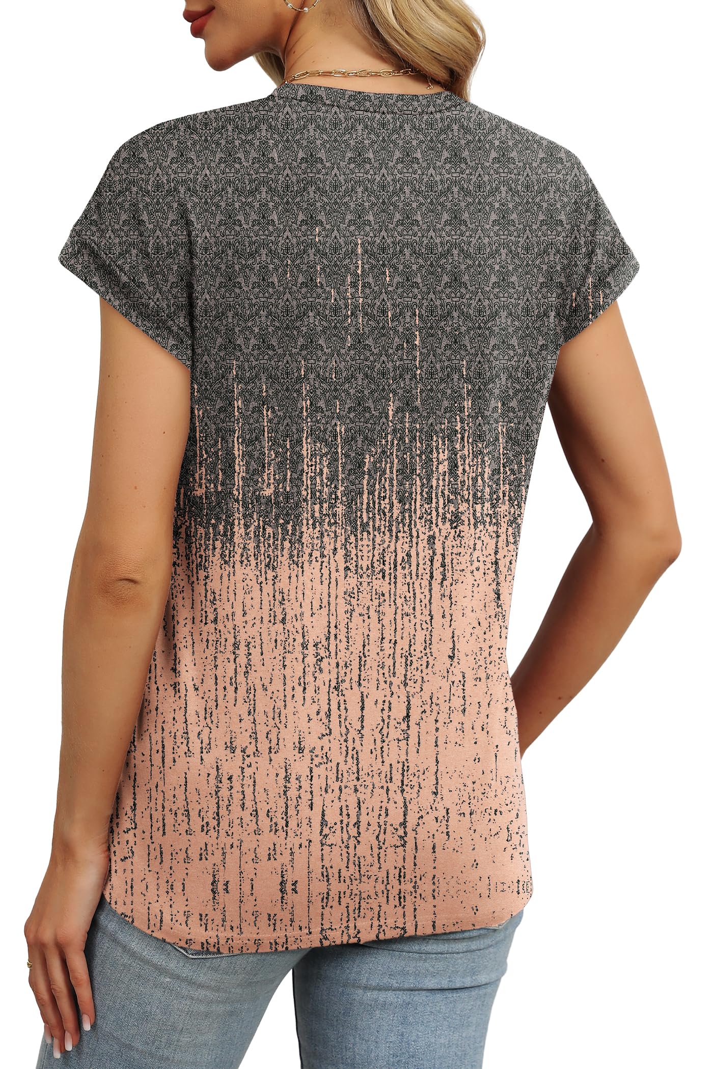 Alaroo Womens Summer Tops Short Sleeve Shirts Crew Neck Cute Trendy Tunic Blouses (S-3XL)