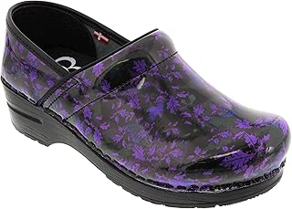 purple nursing clogs