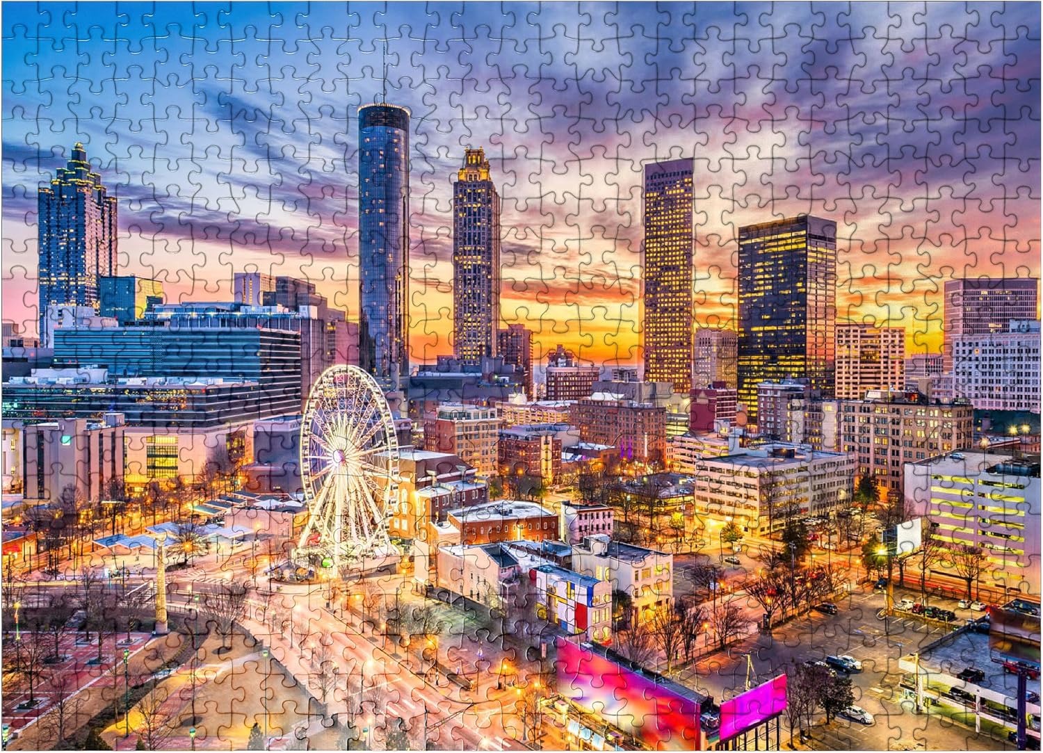 MyPuzzle Skyline of Downtown Atlanta, Georgia - Premium 100 Piece Jigsaw Puzzle for Adults