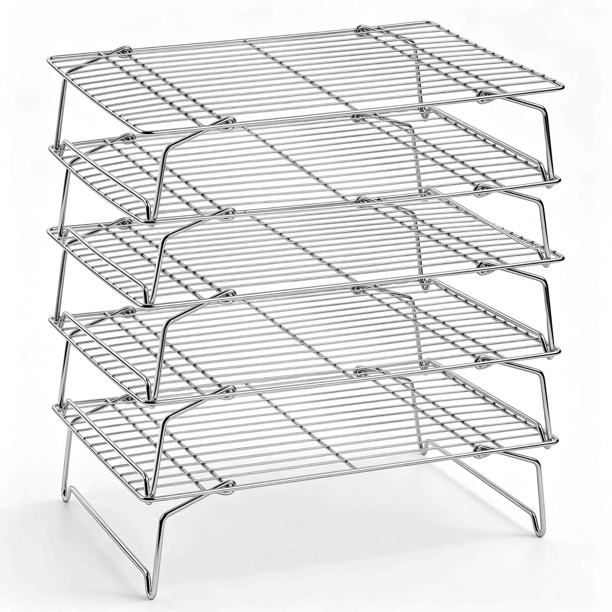 Homikit Lot de 5 grilles de refroidissement en acier inoxydable, 25,4 x