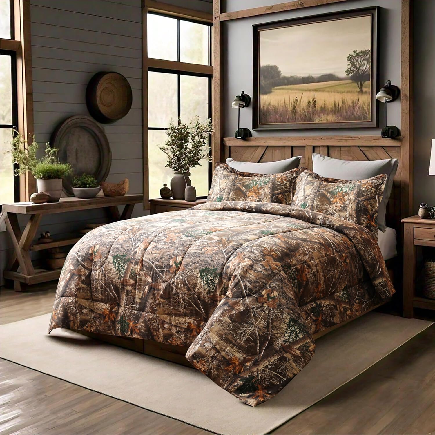 VISI-ONE RealTree Camo Comforter Set – All-Season Microfiber Décor Bed Set - Picture 19 of 40