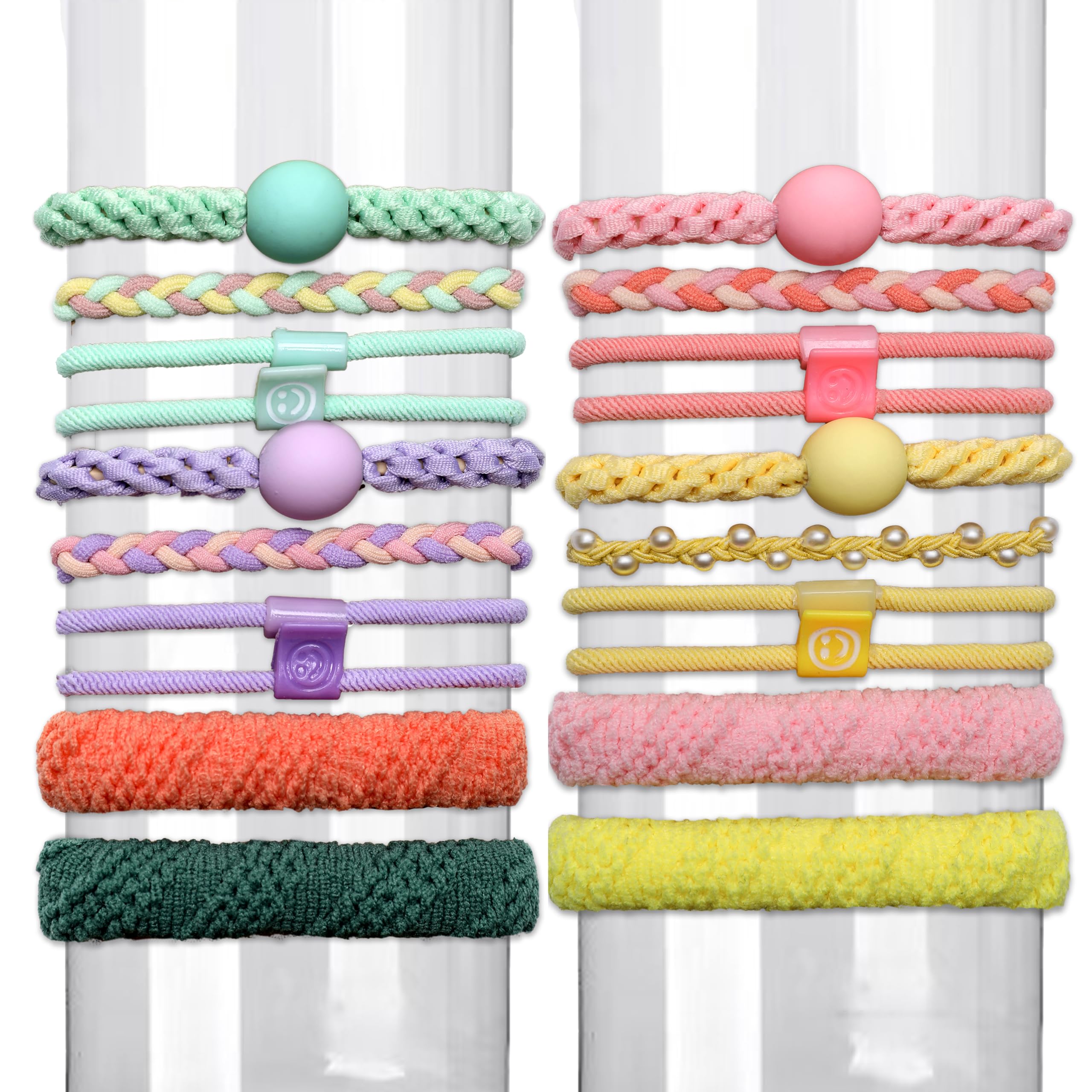 Hair ties for girls, Light colored,20pcs hair ties for women,Reusable elastic bands,Bracelets hair tie,Elastic hair ties for thick for thin hair,Girls