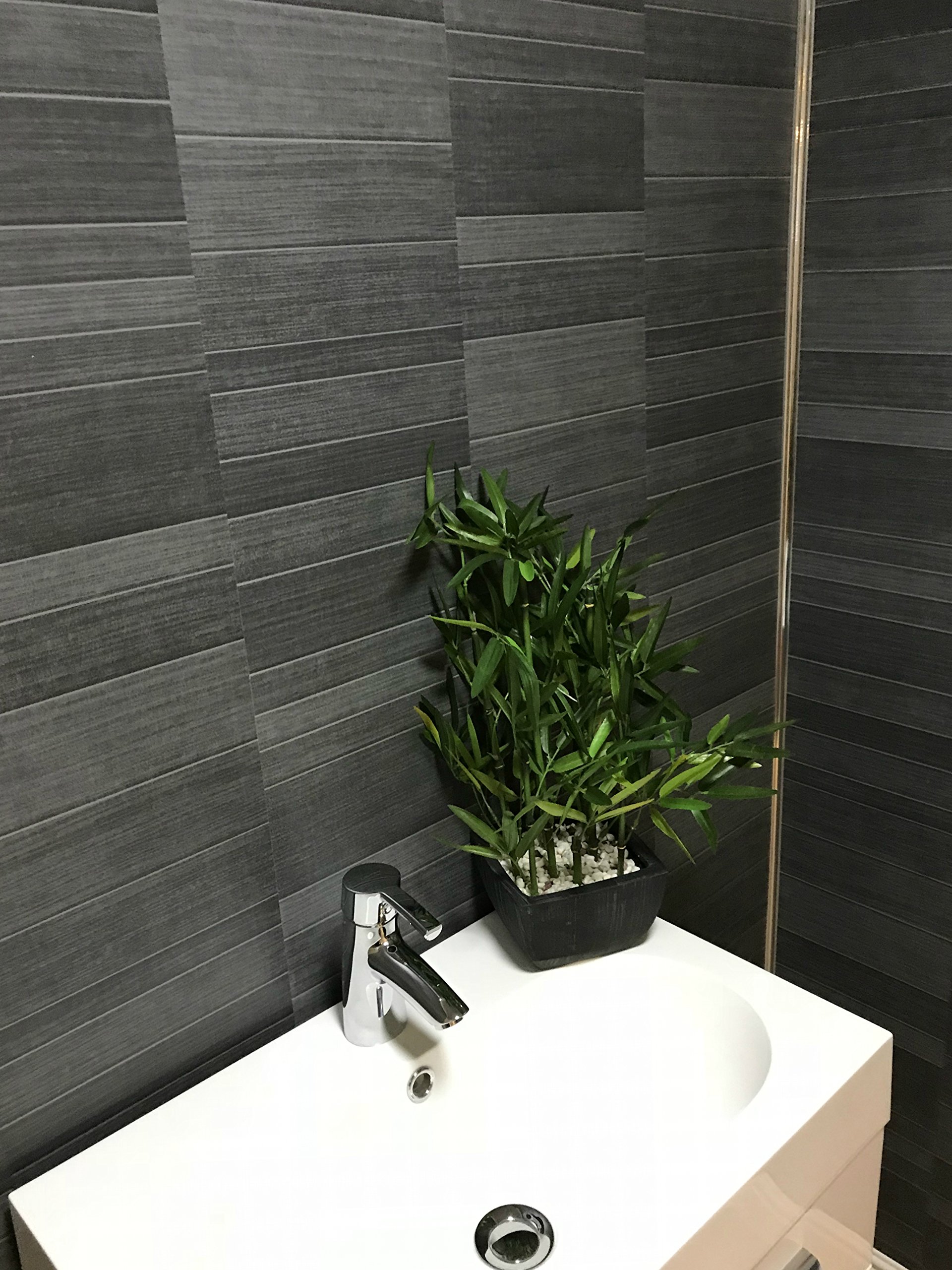 DBS Carbon Modern Tile Effect Bathroom Wall Panels Kitchen Cladding