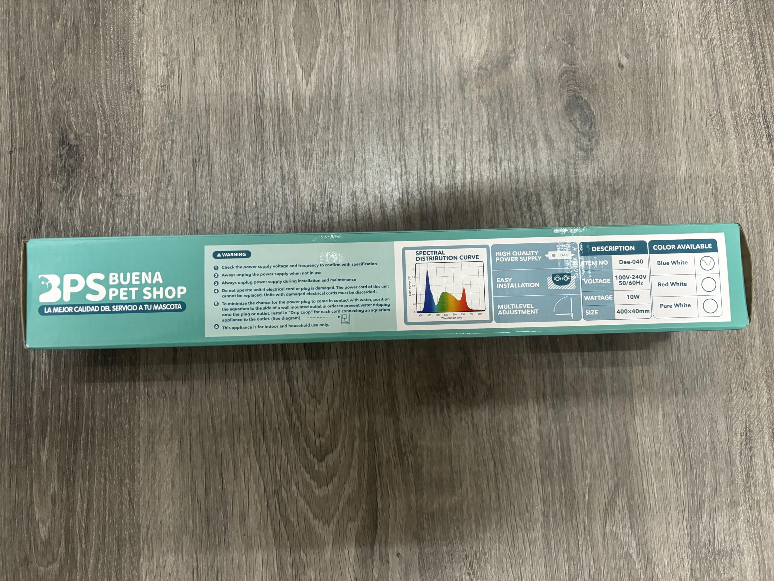 BPS - Lampada da acquario a LED, illuminazione per piante, luce bianca e blu, 2 modelli da 4 W/8 W (12 W: 400 x 40 mm) BPS-6169