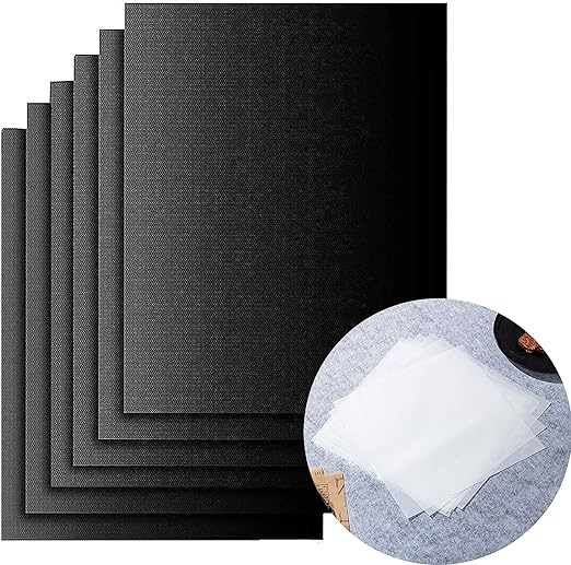 Amazon.co.jp BBQマット、BBQシート、グリルマット6枚+10枚シリコーンオイル紙 超大量セット、アウトドア&homely