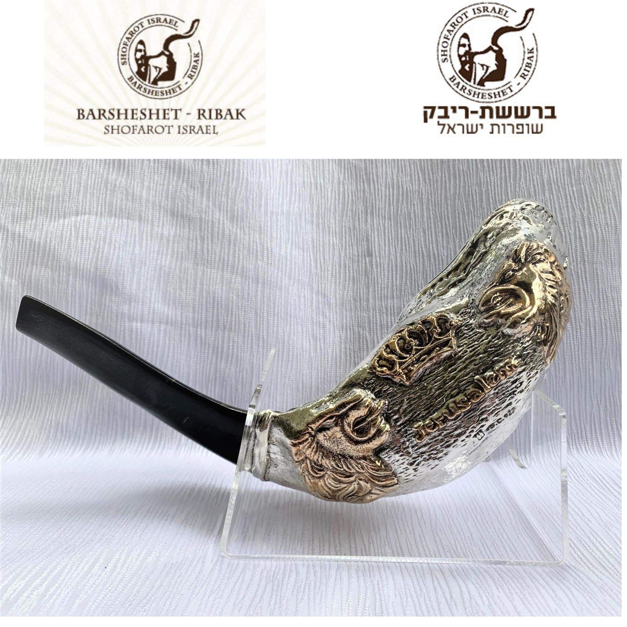 rare Lion of Judah Sterling Silver Ram's Horn Shofar 15