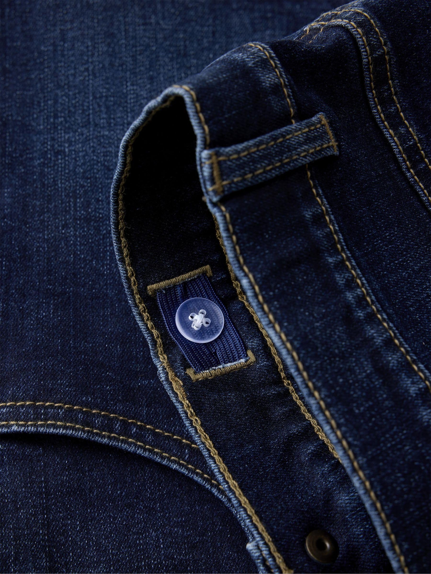 Kurze Hose Mädchen Jeans – Slim Fit Denim Shorts mit verstellbarem Bund, Leichte Abnutzungserscheinungen & Hakenverschluss