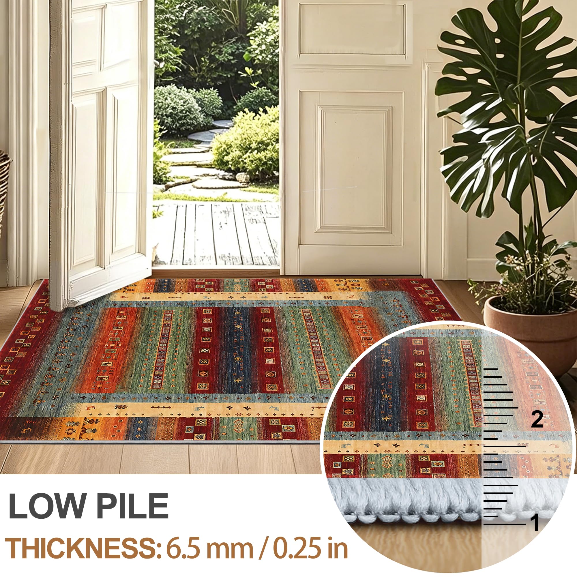 Tapis de Couloir Antidérapant Tapis Couloir Long Lavable en Machine 90 x 220 cm Tapis de Salon, Tapis de Chambre pour l'entrée, la Chambre et la Cuisine Devant Evier