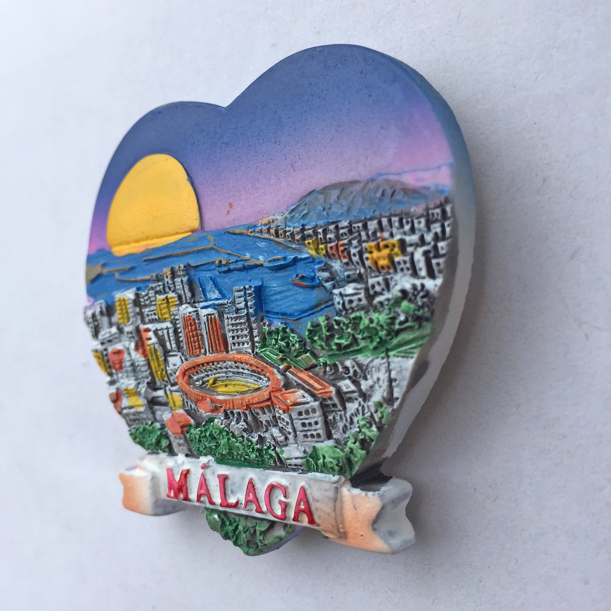 3D Malaga Spain Refrigerator Magnet Heart-shaped Souvenir Sticker Collection,Spain Hand-made Home and Kitchen Decoration Fridge Magnet from China - Image 5