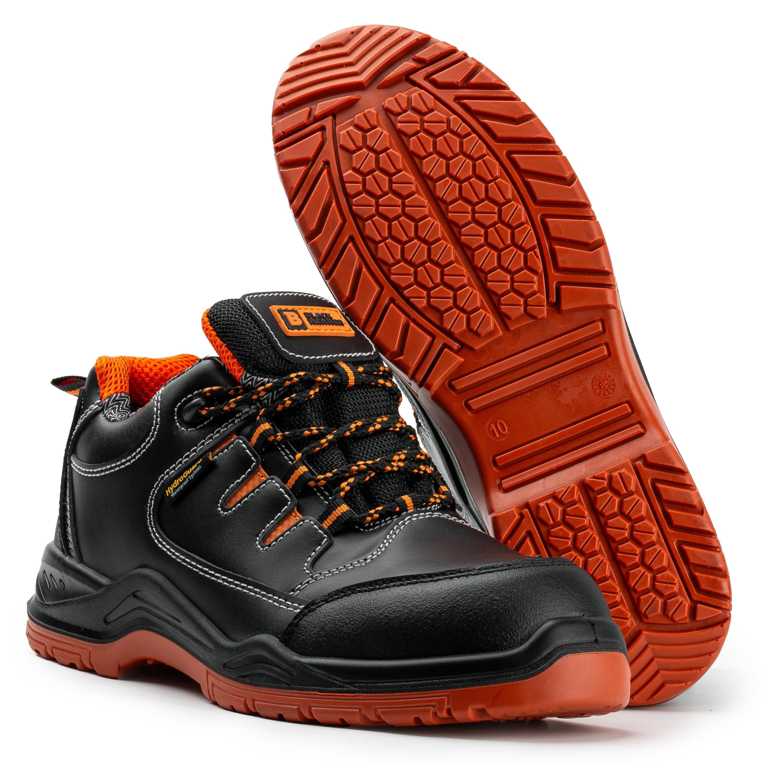 BLACK HAMMER Deportivas Impermeables Ligeras con Puntera Composite Entresuela Kevlar y Seguridad S3 Zapatos para el Trabajo Sujeción Extra en los Tobillos Senderismo 9007 (43 EU)