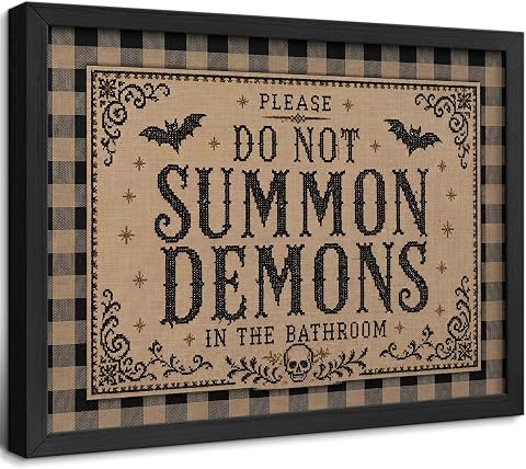 Gothic Funny Bathroom Framed Wall Art, 8 x 10 Inch