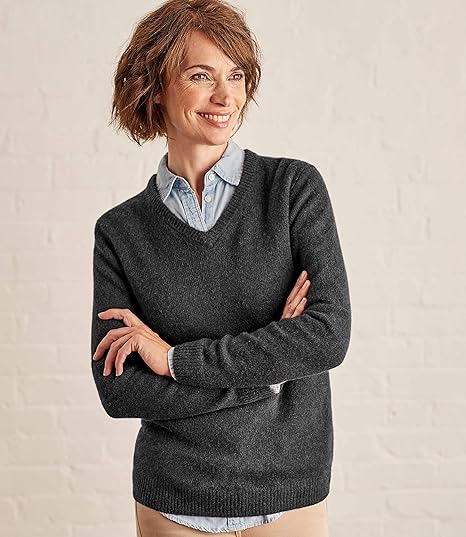 charcoal grey v neck jumper