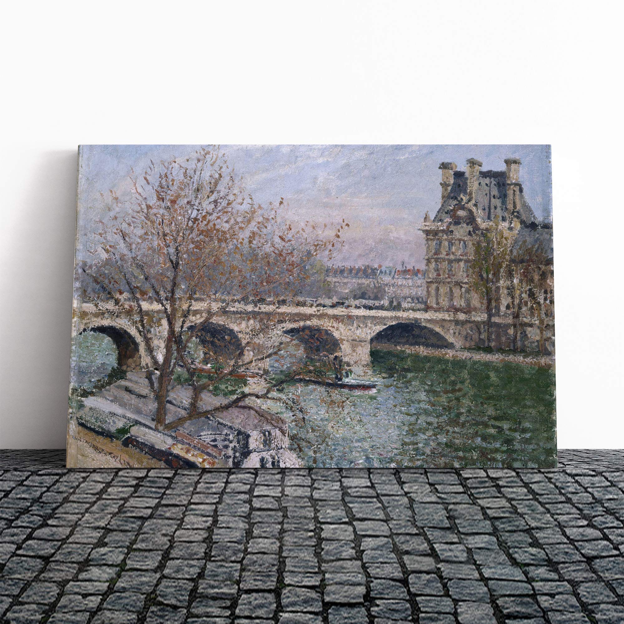 Camille Pissaro Bridge Canvas Print | Gallery Wrapped 30mm Frame Wall Art | 30x20 inches | Ready to Hang | Modern Cityscape Picture | Living Room Bedroom Lounge Office