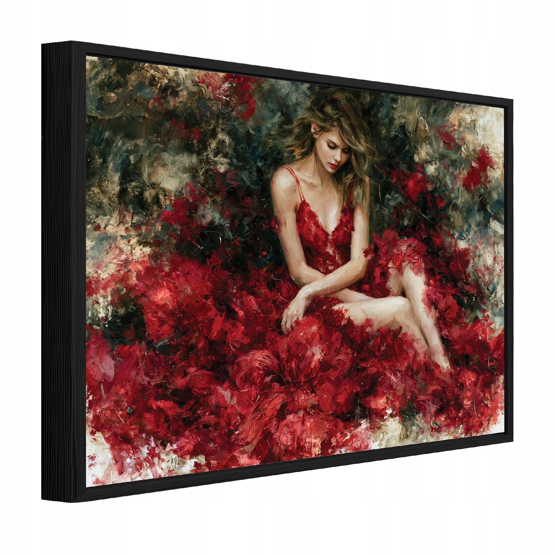 WallArena - Canvas Pictures with Frame Woman Red 40 x 30 cm