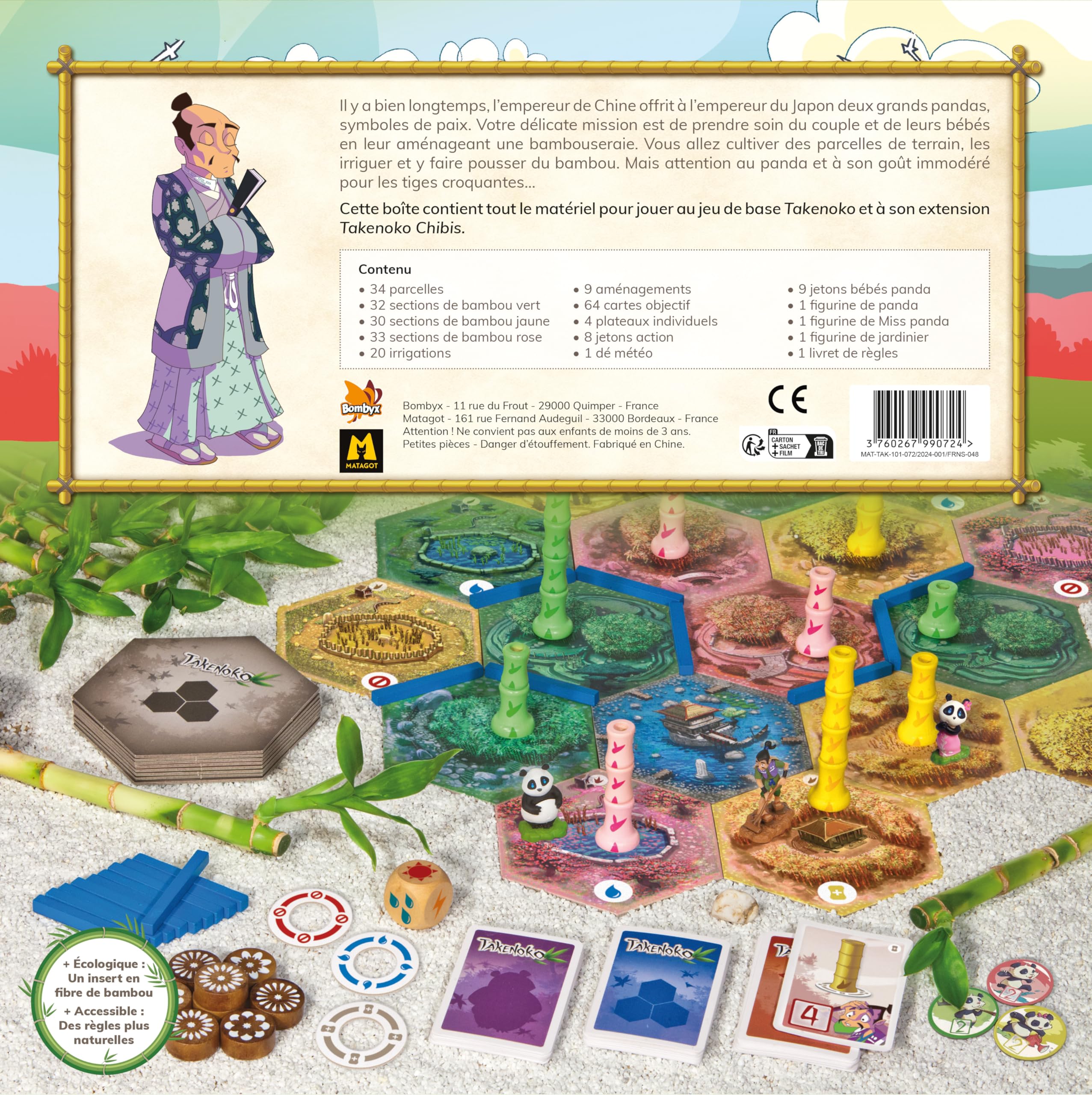 Asmodee Takenoko Oyako – Big Box: Base-Spiel + Chibis-Erweiterung – Gesellschaftsspiel für Kinder ab 8 Jahren – Management & Strategie – 2 bis 4 Spieler – 45 Minuten – französische Version – Bombyx