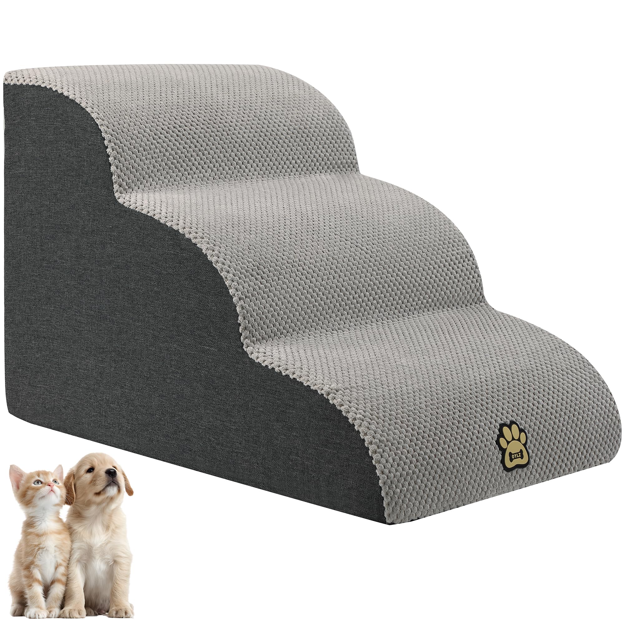 Scaletta per cani di piccola taglia, per divano e letto, in spugna ad alta densità, con copertura rimovibile e lavabile, base antiscivolo