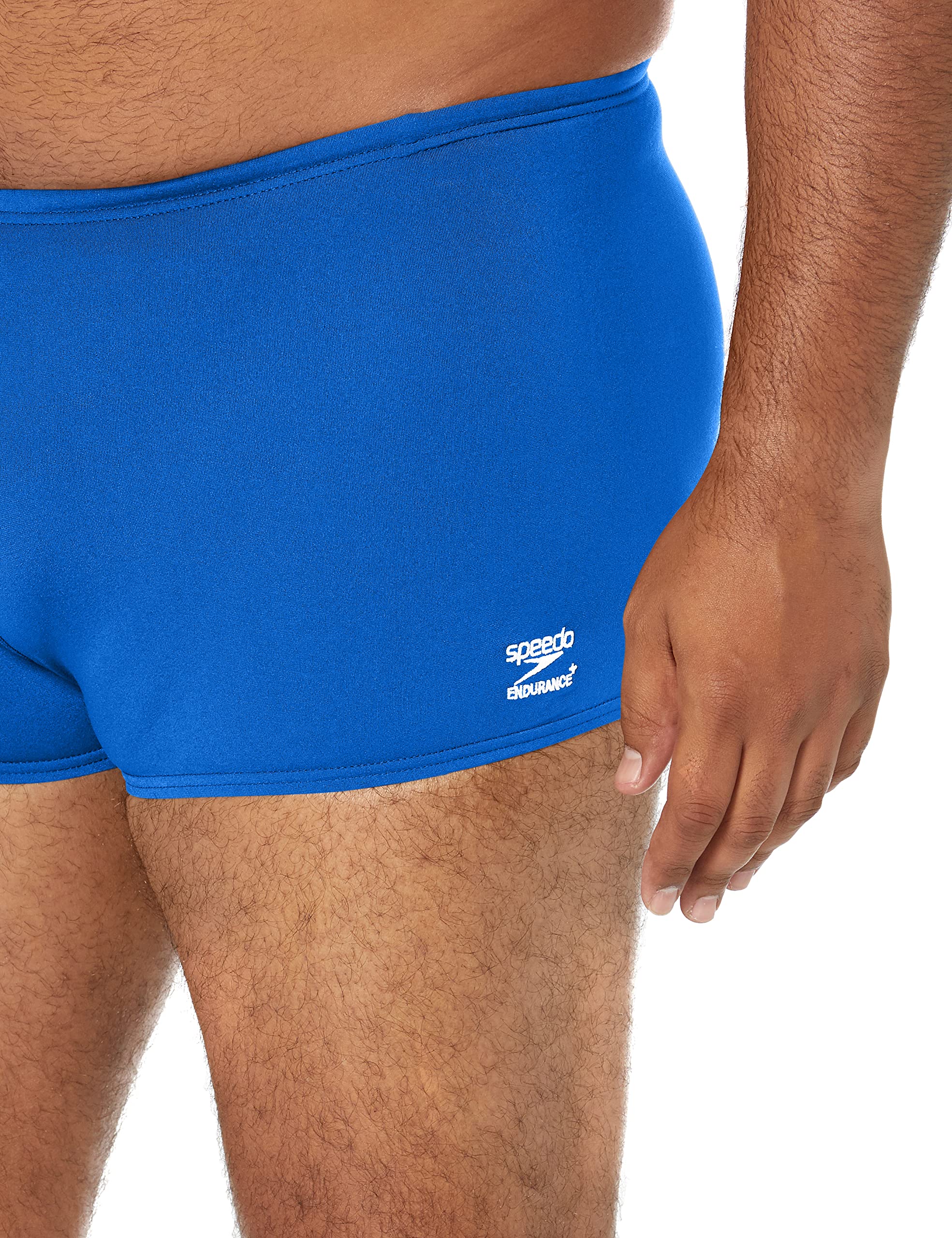 Speedo Męski kostium kąpielowy z kwadratową nogawką Endurance + solidne kąpielówki, niebieski, 30