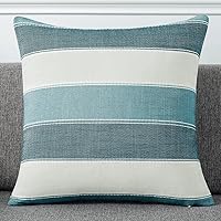 Vista 82 de AmHoo - Juego de 2 fundas de almohada decorativas para casa de campo, a rayas y a cuadros, juego de fundas de almohada de algodón y lino para sofá