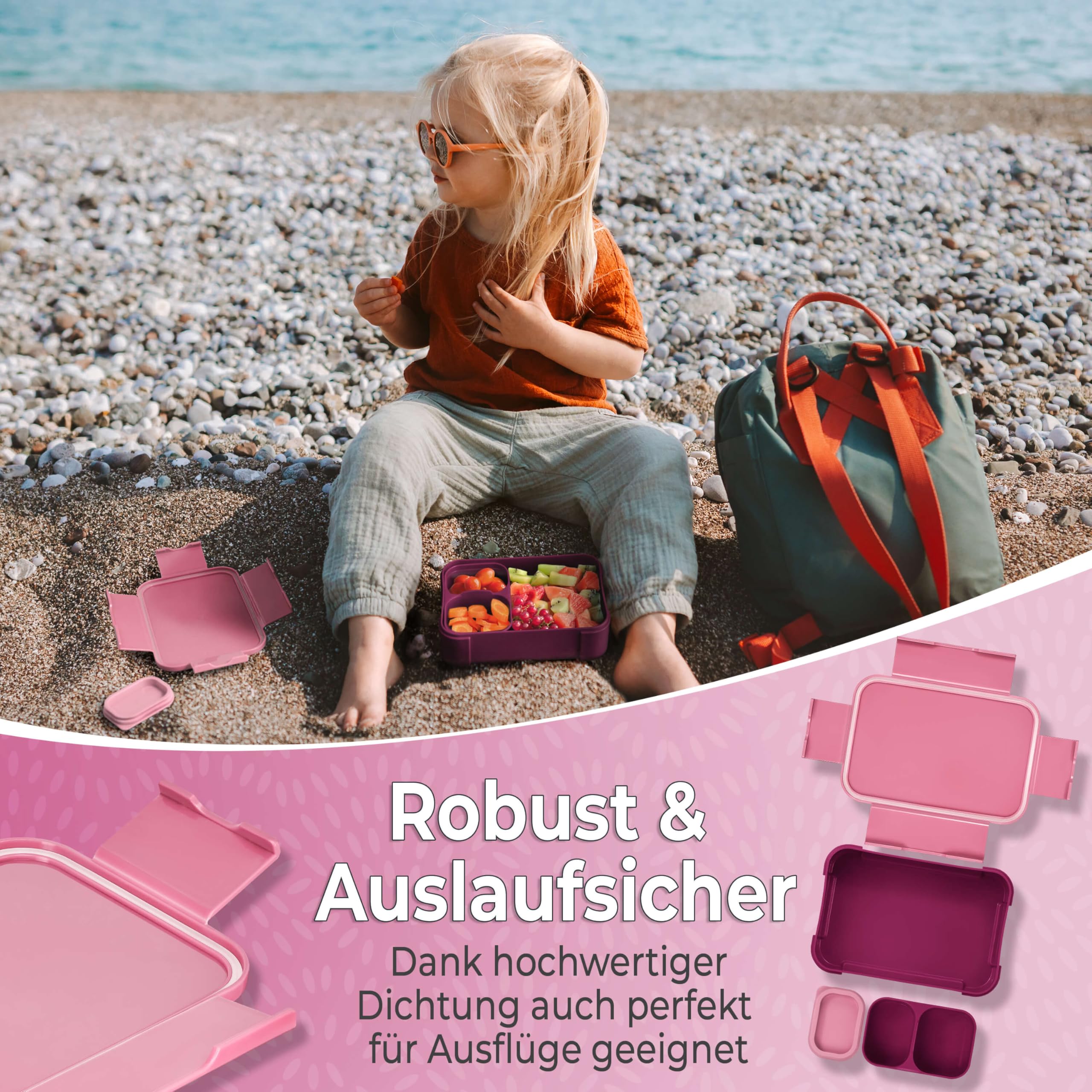 My Vesperbox - Mini Lite Set – Bento Box & Trinkflasche 750ml – Lunchbox mit variablen Fächern – Brotdose für Kinder – auslaufsicher, BPA-frei – ideal für Schule & Kindergarten
