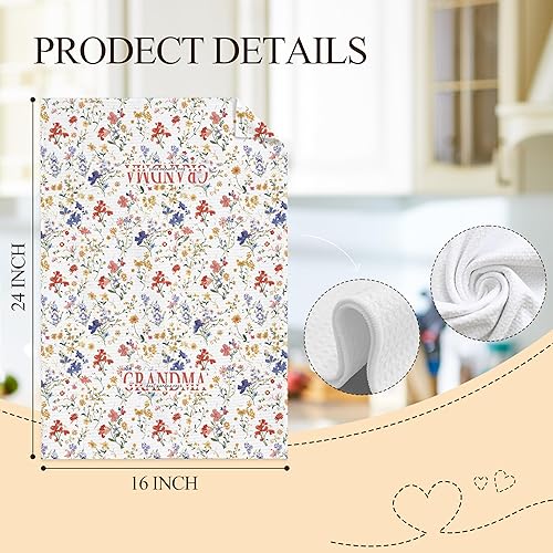 Miniatura 7 de Toallas de cocina rústicas florales para abuela, regalos para abuela de nietos, toallas de mano para decoración de baño, regalos para abuela, toalla