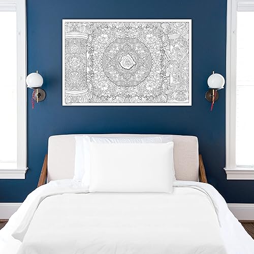 Miniatura 9 de Young N Refined Paquete de 2 pósteres gigantes para colorear de flores y collages de mandala, versión enrollada (18 x 33)