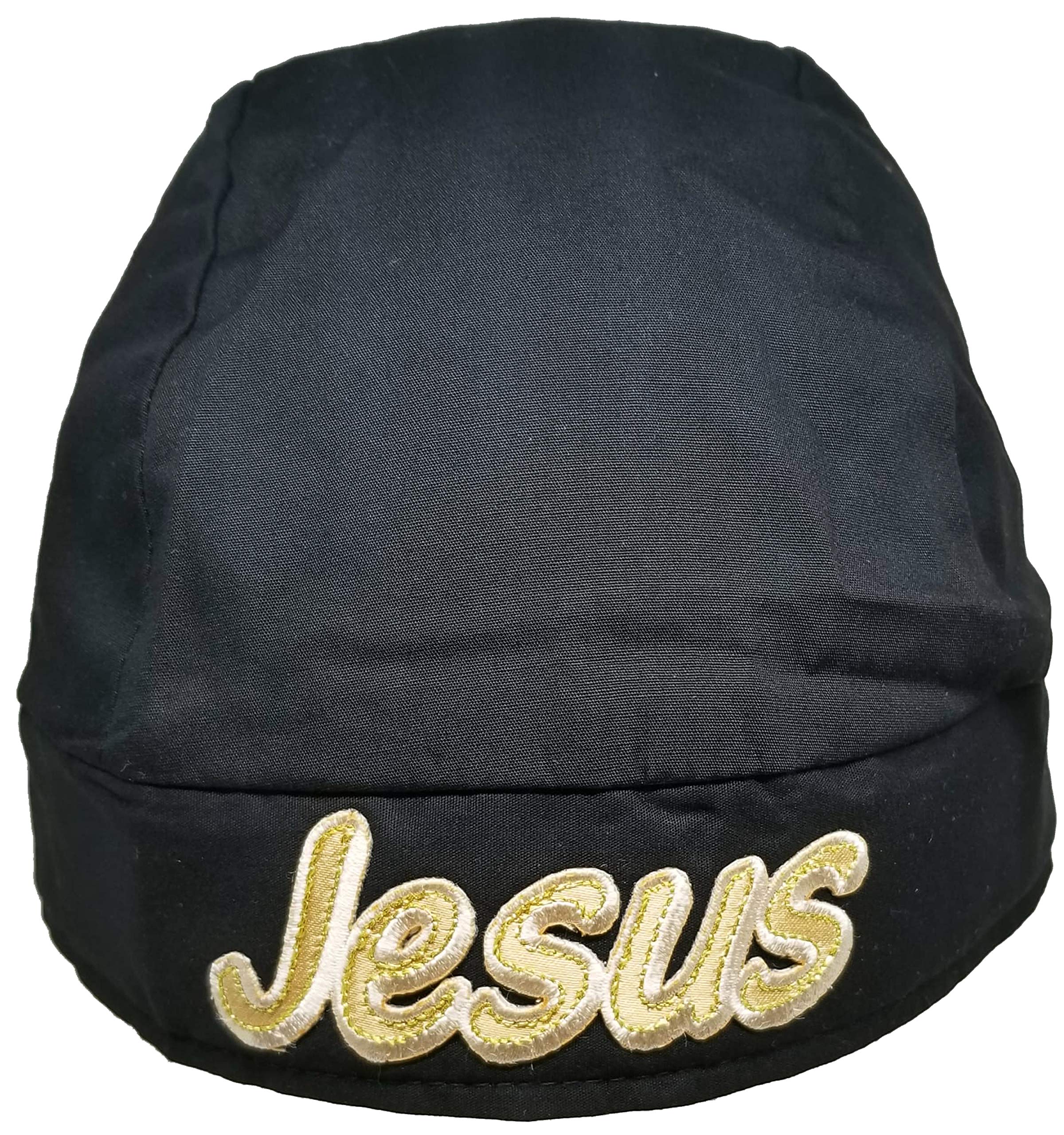Buy Caps and Hats Christian Doo-Rag with Sweatband Motorcycle Skull Cap Bikers Do-Bandana Jesus Gold Letters Patch
